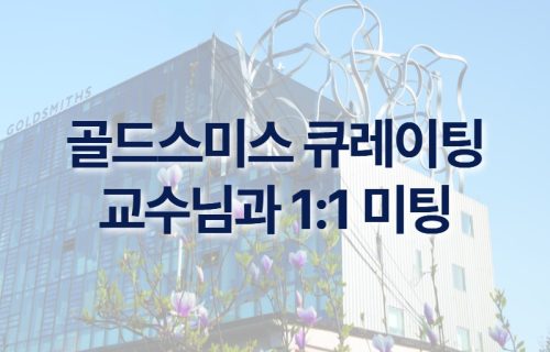 골드스미스 큐레이팅 교수님과 1:1 상담