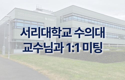 서리대학교 수의대 교수님과 1:1미팅