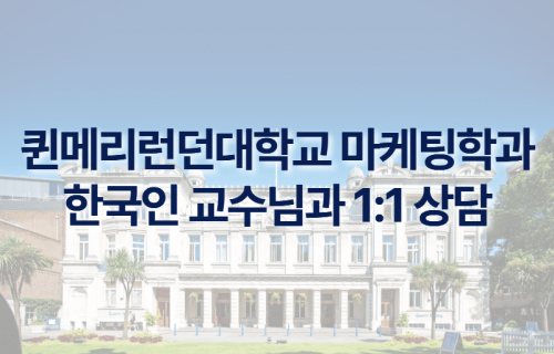 퀸메리런던대학교 한국인 교수님과 1:1